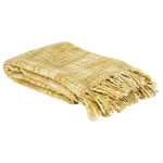 Paris Prix Plaid Maille Tressée  Chunky  125x150cm Jaune