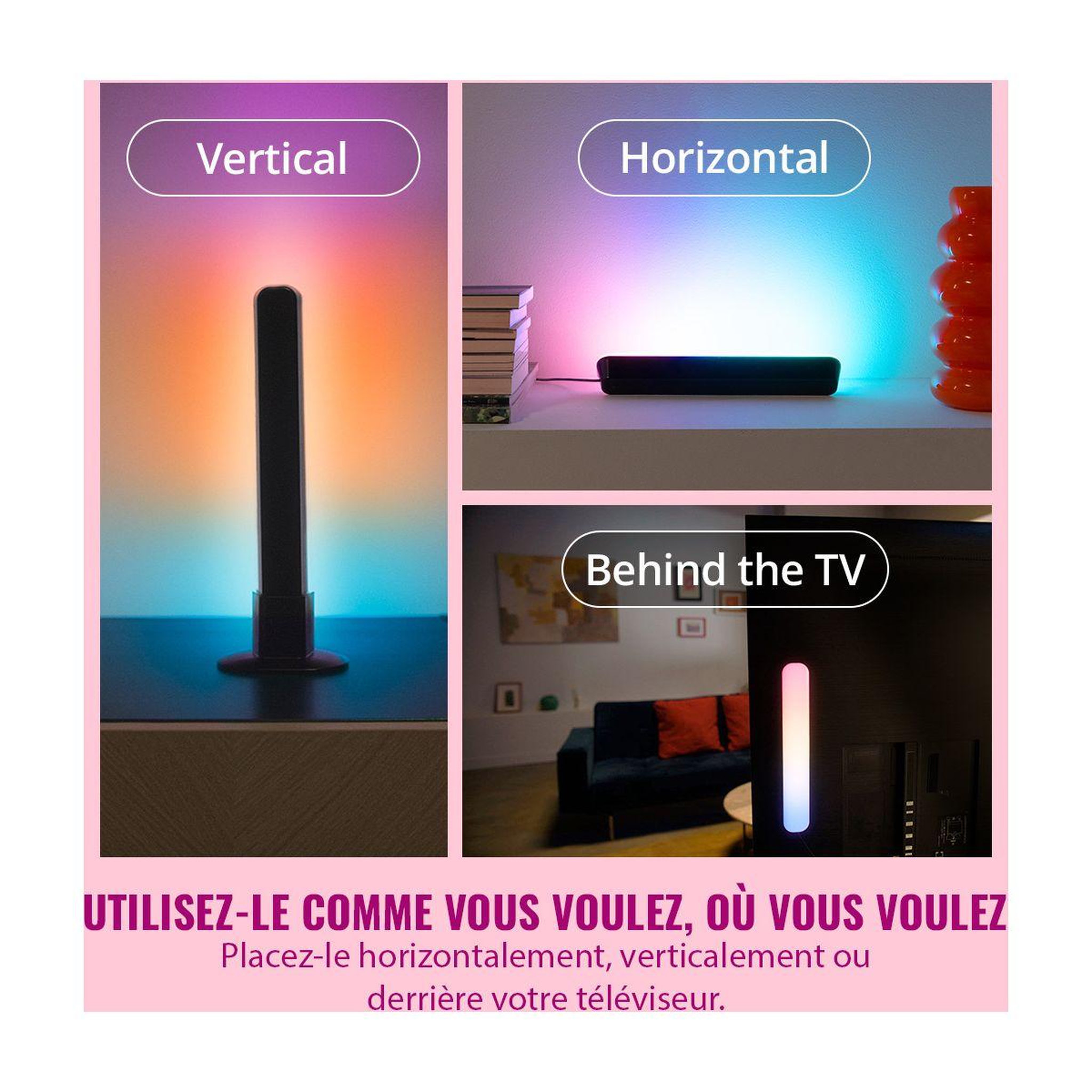 Voir la diapositive 5 : WIZ Lampe connectée barre lumineuse couleur x2