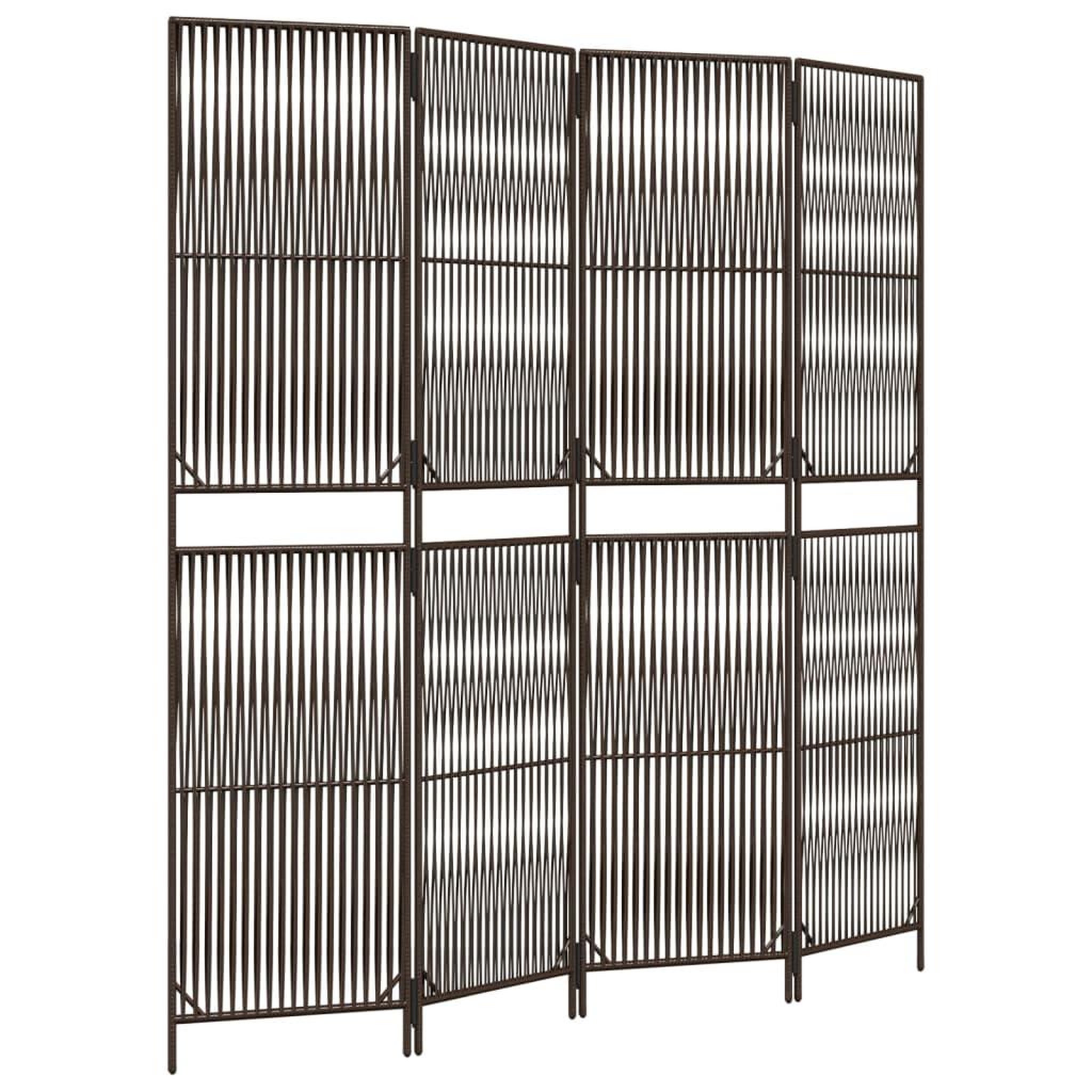 Voir la diapositive 2 : VIDAXL Cloison de separation 4 panneaux marron resine tressee