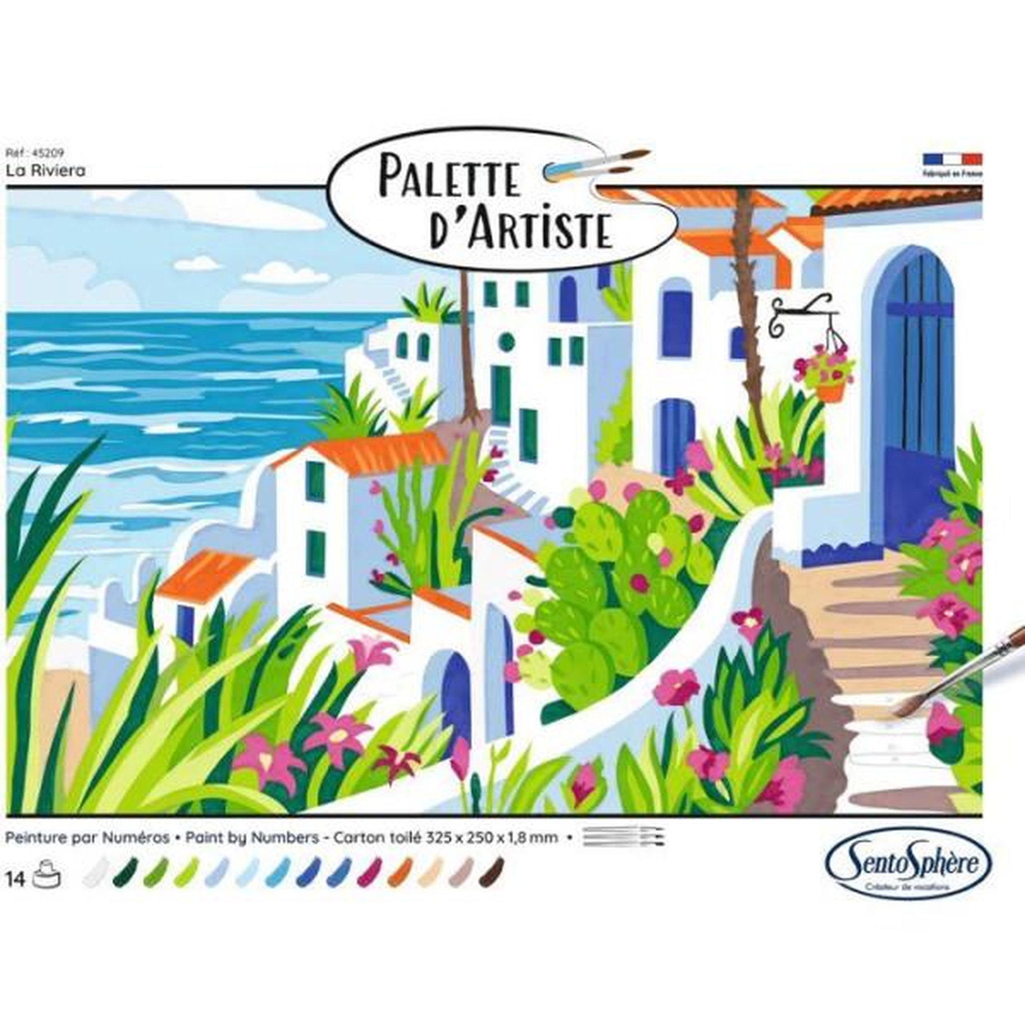 Voir la diapositive 3 : Sentosphere Peinture acrylique - sentosphere - palette d'artiste - la riviera - peinture a numéro pour adulte - tableau en carte toilée