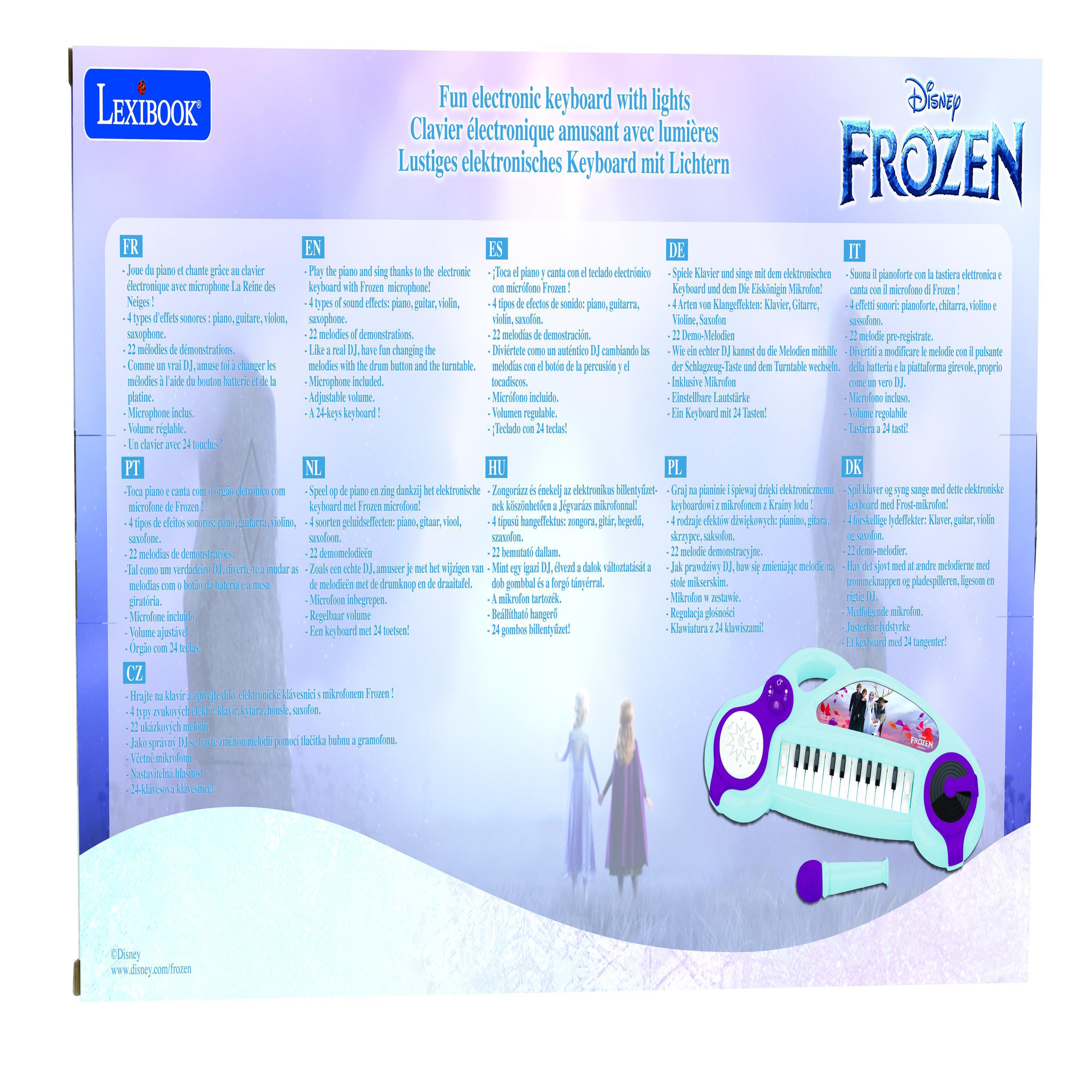 Voir la diapositive 4 : Lexibook Piano électronique La Reine des Neiges avec effets lumineux et microphone