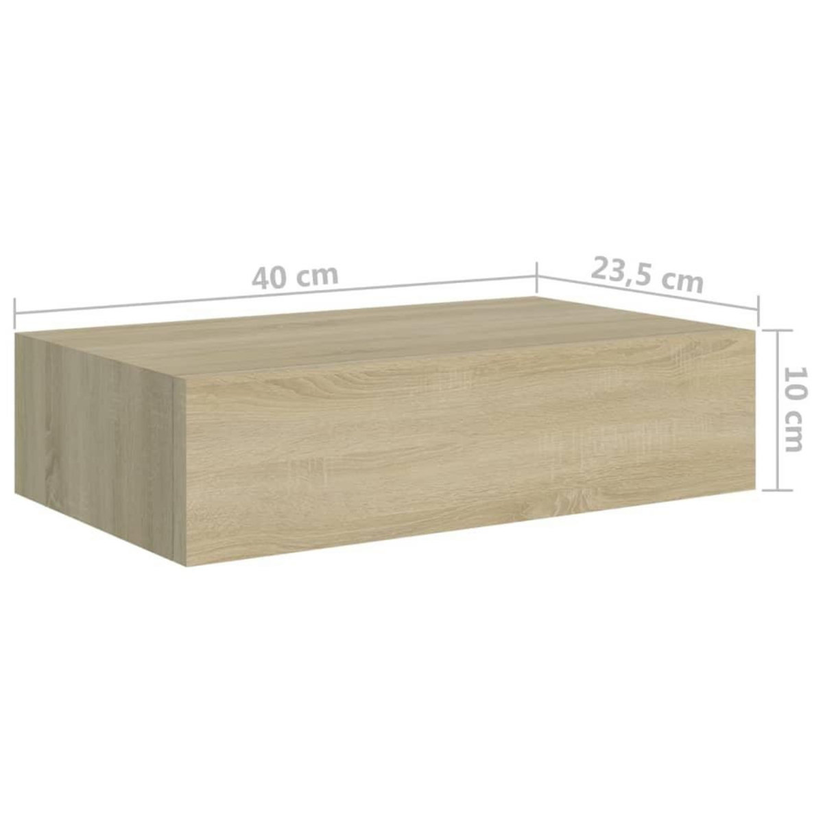 VIDAXL Etageres a tiroirs murales 2 pcs chene 40x23,5x10 cm MDF