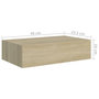 Voir la diapositive 6 : VIDAXL Etageres a tiroirs murales 2 pcs chene 40x23,5x10 cm MDF