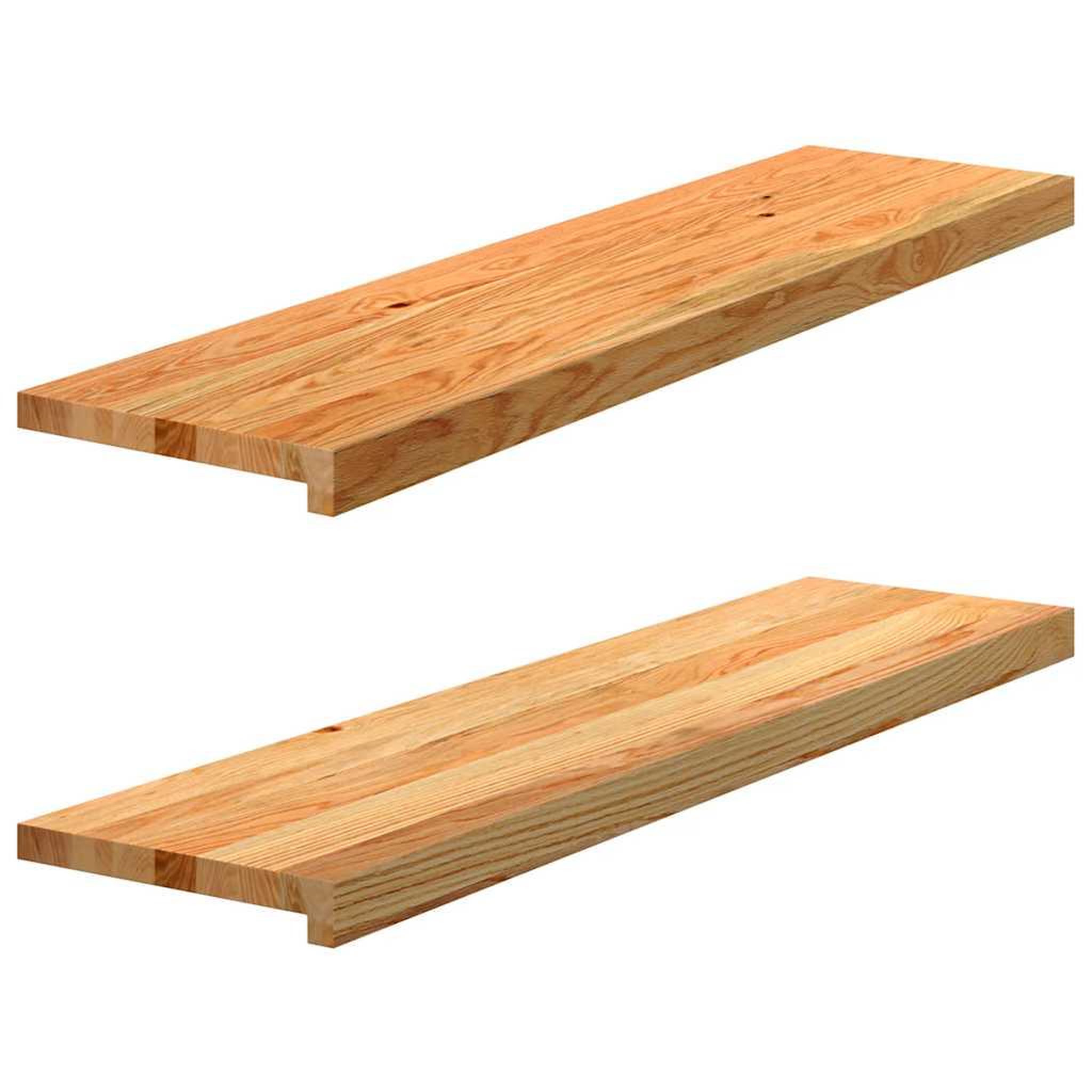 Voir la diapositive 4 : VIDAXL Marches d'escalier 2 pcs marron clair 100x25x2 cm chene massif