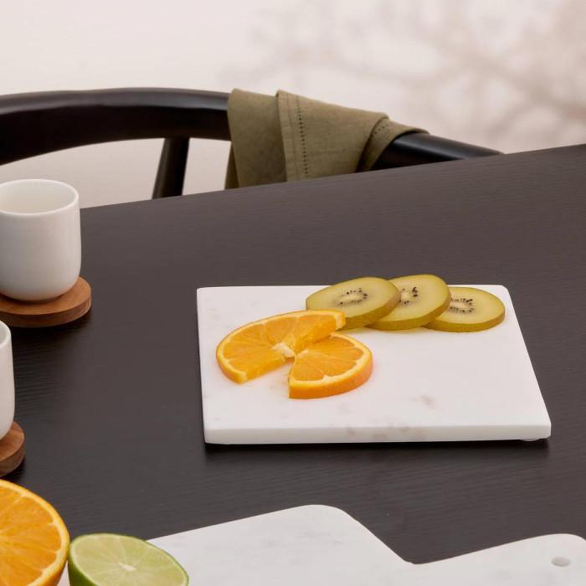 Voir la diapositive 2 : SECRET DE GOURMET Dessous de Plat en Marbre  Morris  19cm Blanc