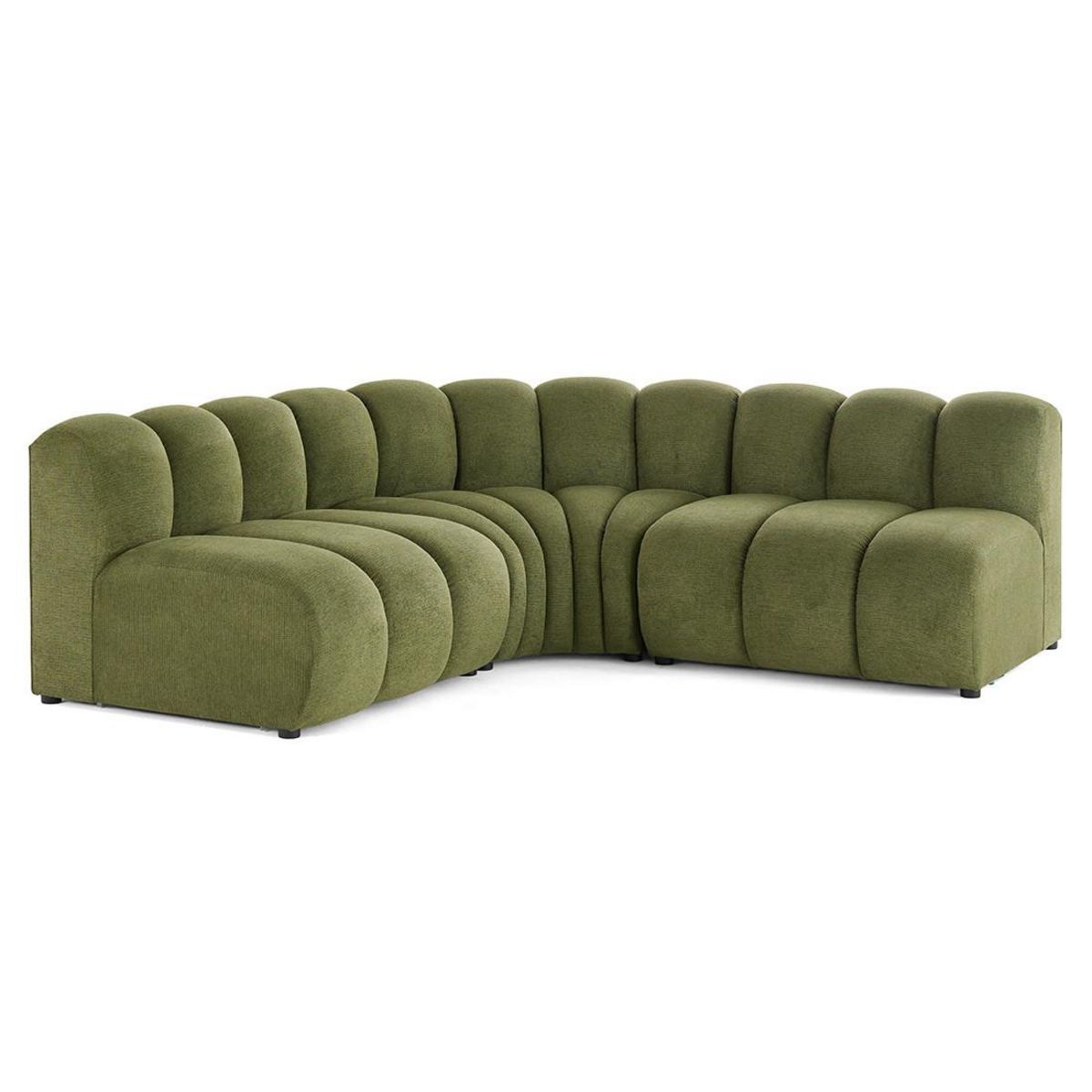 LISA DESIGN Debbie - canapé modulable d'angle réversible 4 places sans accoudoirs en tissu texturé