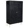 Voir la diapositive 5 : Rendez vous déco Armoire gravée en bois noir et métal doré-Chimane