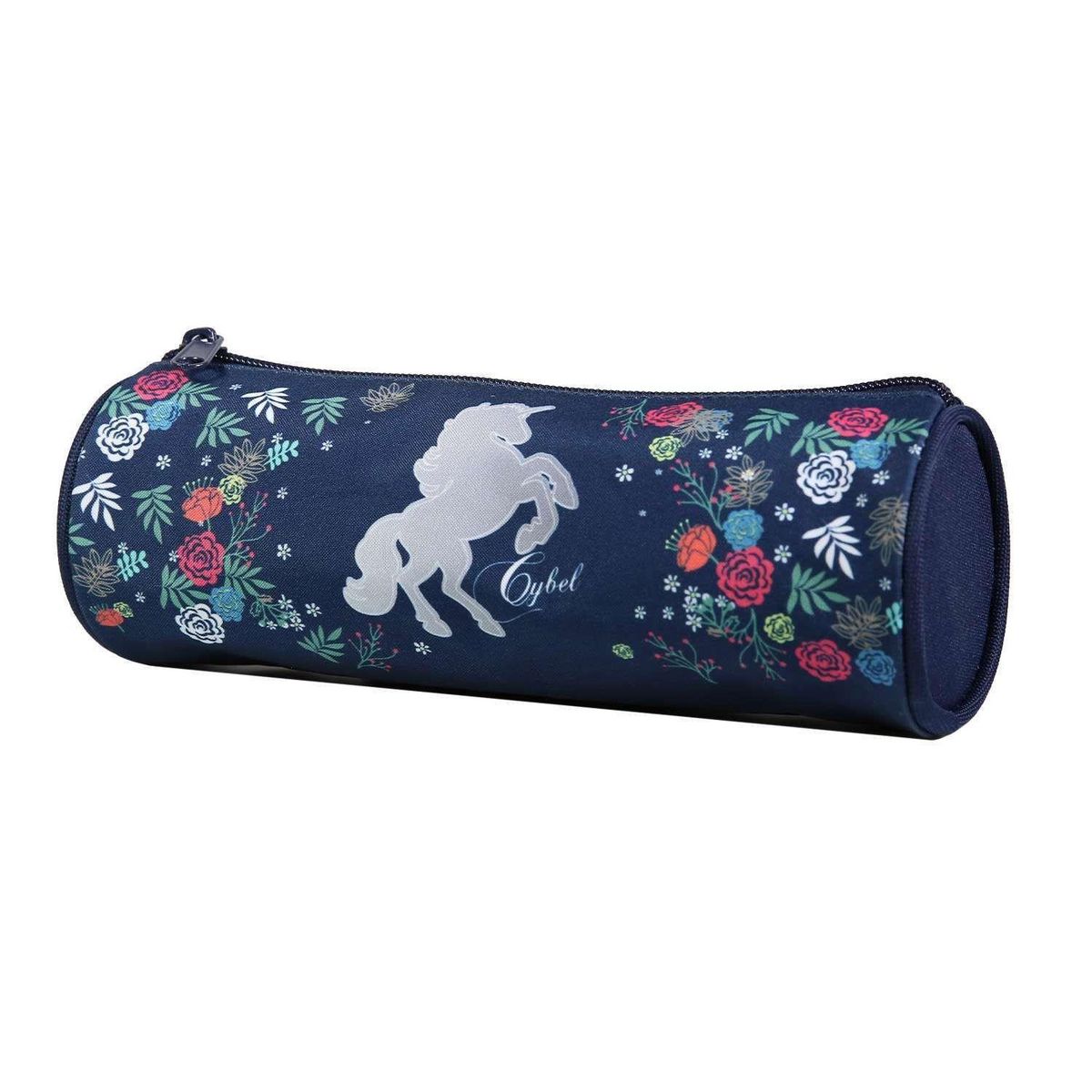Bagtrotter BAGTROTTER Trousse scolaire ronde Cybel Cheval Licorne Bleue