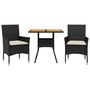 Voir la diapositive 2 : VIDAXL Ensemble a manger de jardin et coussins 3 pcs noir rotin acacia