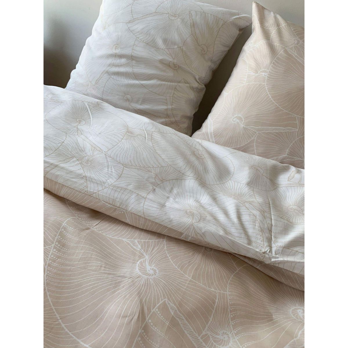 Home collection Parure housse de couette 100% coton lyocell 57fils-plage revers.