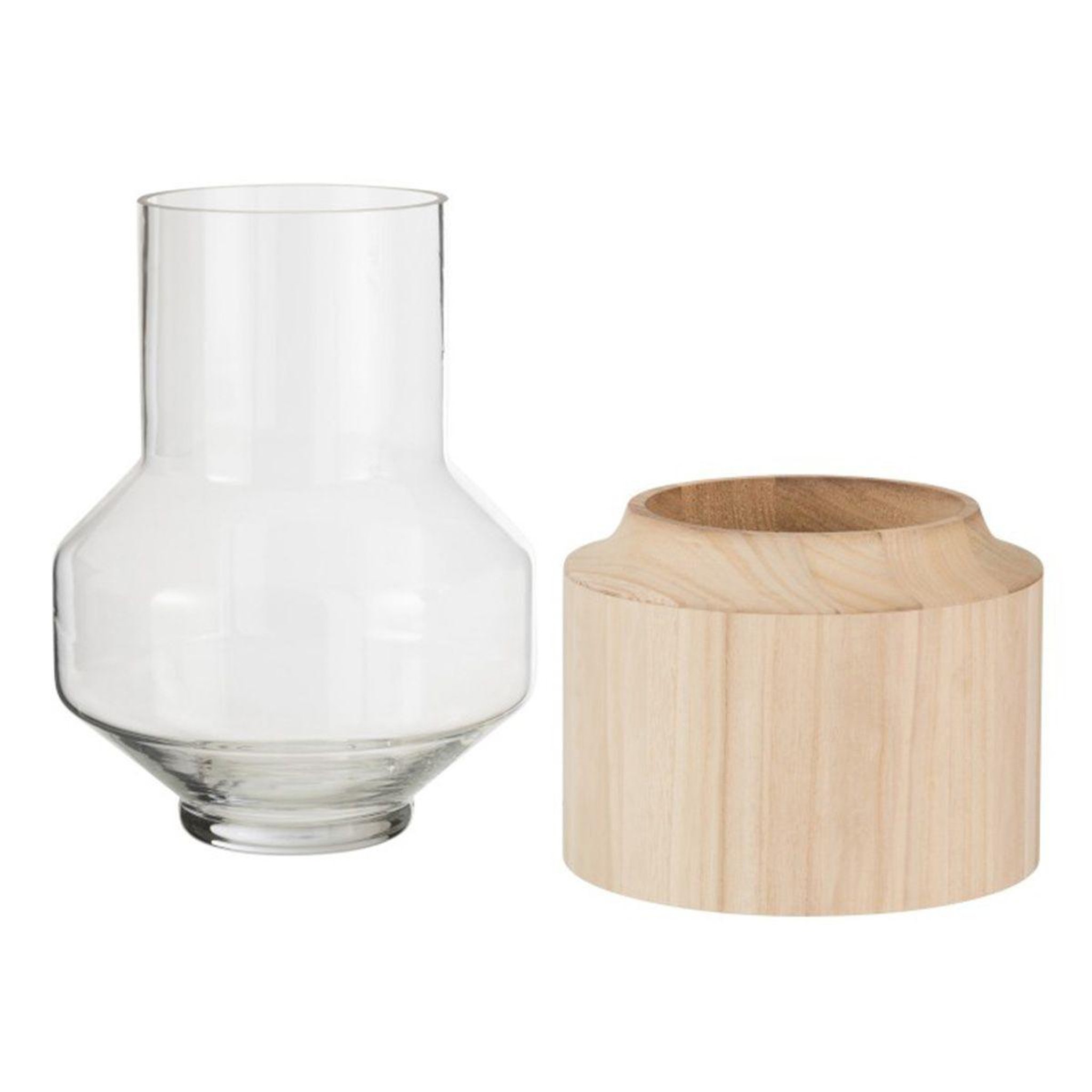 Voir la diapositive 2 : J-LINE Vase rond design  galupa  30cm marron clair