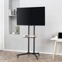 Voir la diapositive 2 : HOMCOM HOMCOM Support TV sur roulettes meuble TV roulant pour écran 32-65 pouces hauteur et angle réglable charge max. 50 Kg châssis acier noir