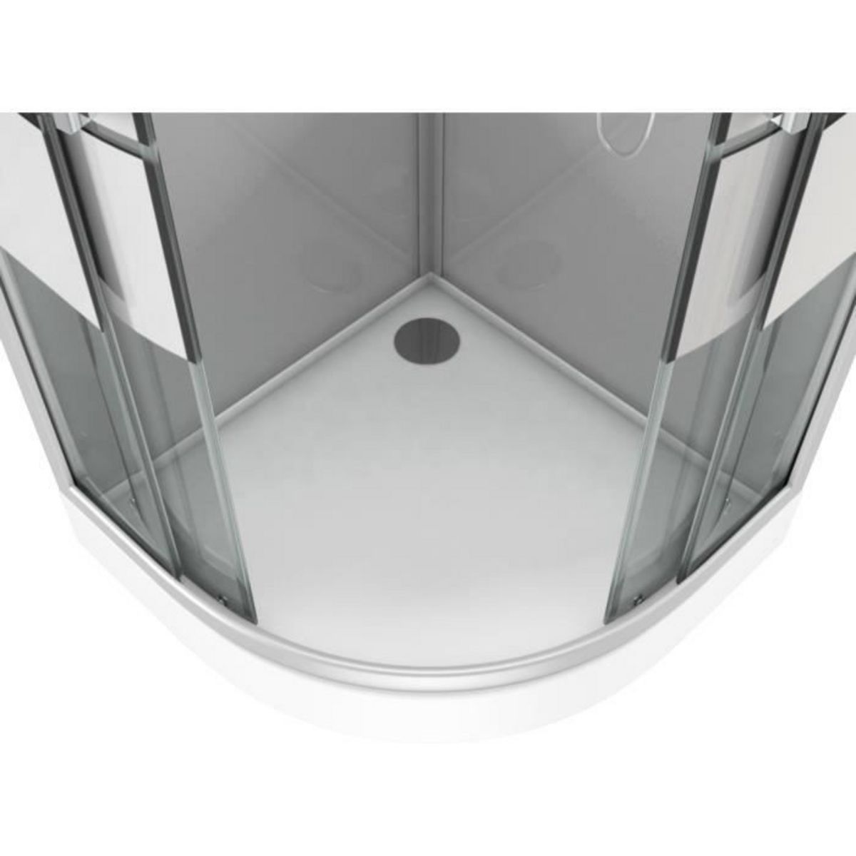 Aurlane Cabine de douche quart de cercle grise verre dépoli 90x90 cm - GREY RIVER II