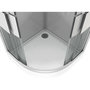 Voir la diapositive 4 : Aurlane Cabine de douche quart de cercle grise verre dépoli 90x90 cm - GREY RIVER II