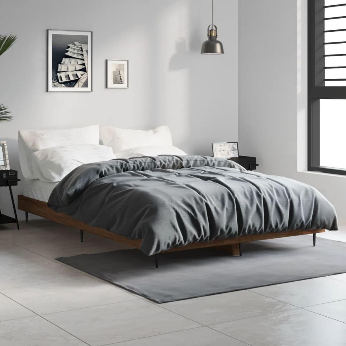 VIDAXL Cadre de lit sans matelas chene marron 120x190 cm