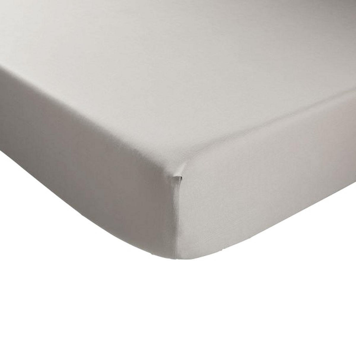 DODO Drap housse Percale de coton thermorégulée Gris clair