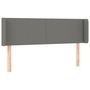Voir la diapositive 2 : VIDAXL Tete de lit avec oreilles Gris fonce 147x16x78/88 cm Tissu