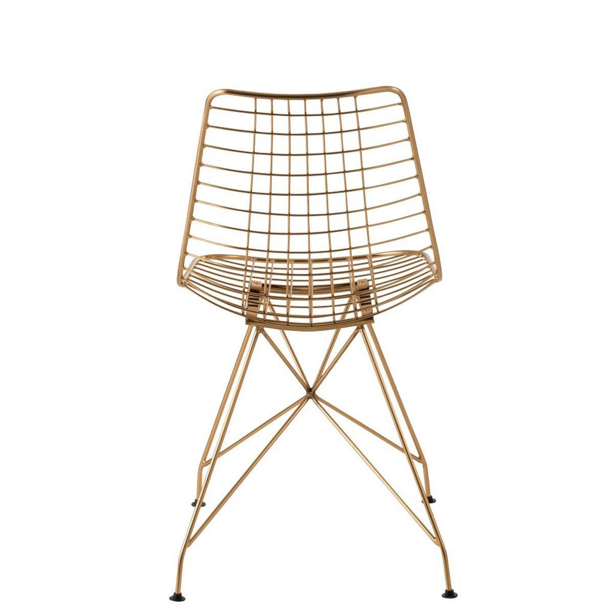 Voir la diapositive 4 : J-LINE Chaise Design en Métal  Charlotte  84cm Or