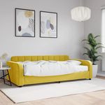VIDAXL Lit de jour avec matelas jaune 100x200 cm velours
