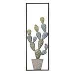 Paris Prix Déco Murale Encadrée en Métal  Cactus  90cm Multicolore