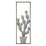 Paris Prix Déco Murale Encadrée en Métal  Cactus  90cm Multicolore