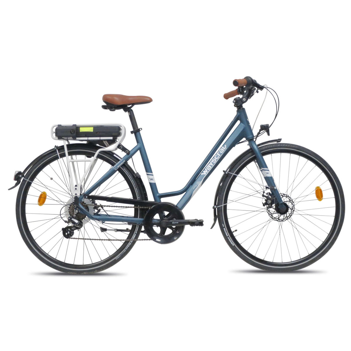 WAYSCRAL Vélo électrique 28'' ( VAE) Rigide Wayscral Powered by Michelin - Cadre Alu - Système intégré sous le porte bagage, compact et amovible en quelques secondes - Batterie 36V Li-ion 7 Ah 252 wh - Shimano - Autonomie 45 Kms maximum