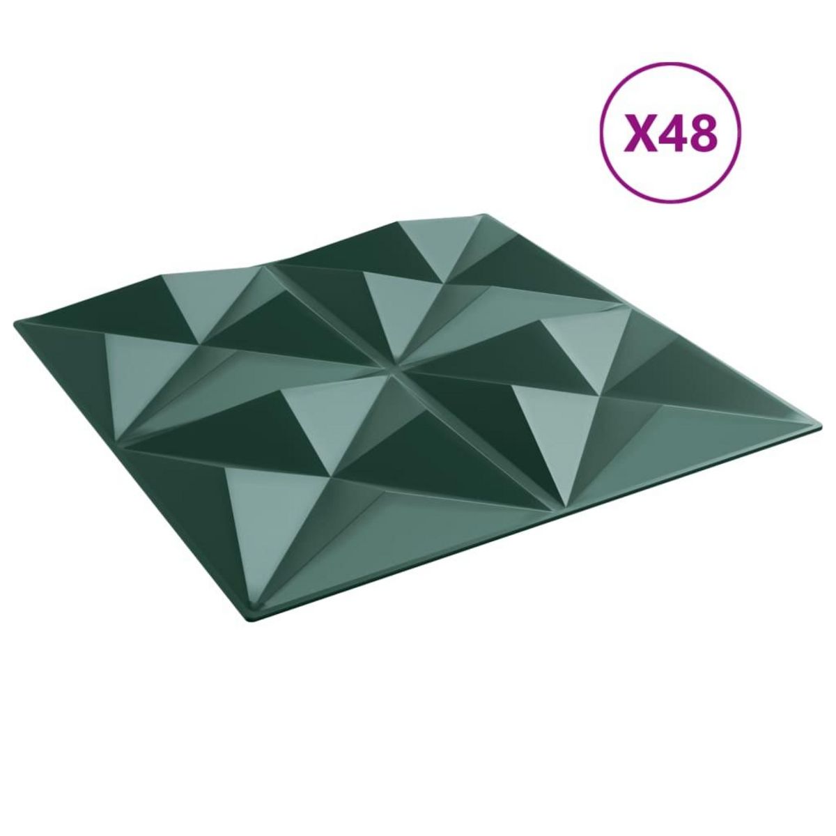 VIDAXL Panneaux muraux 48 pcs vert 50x50 cm XPS 12 m² origami