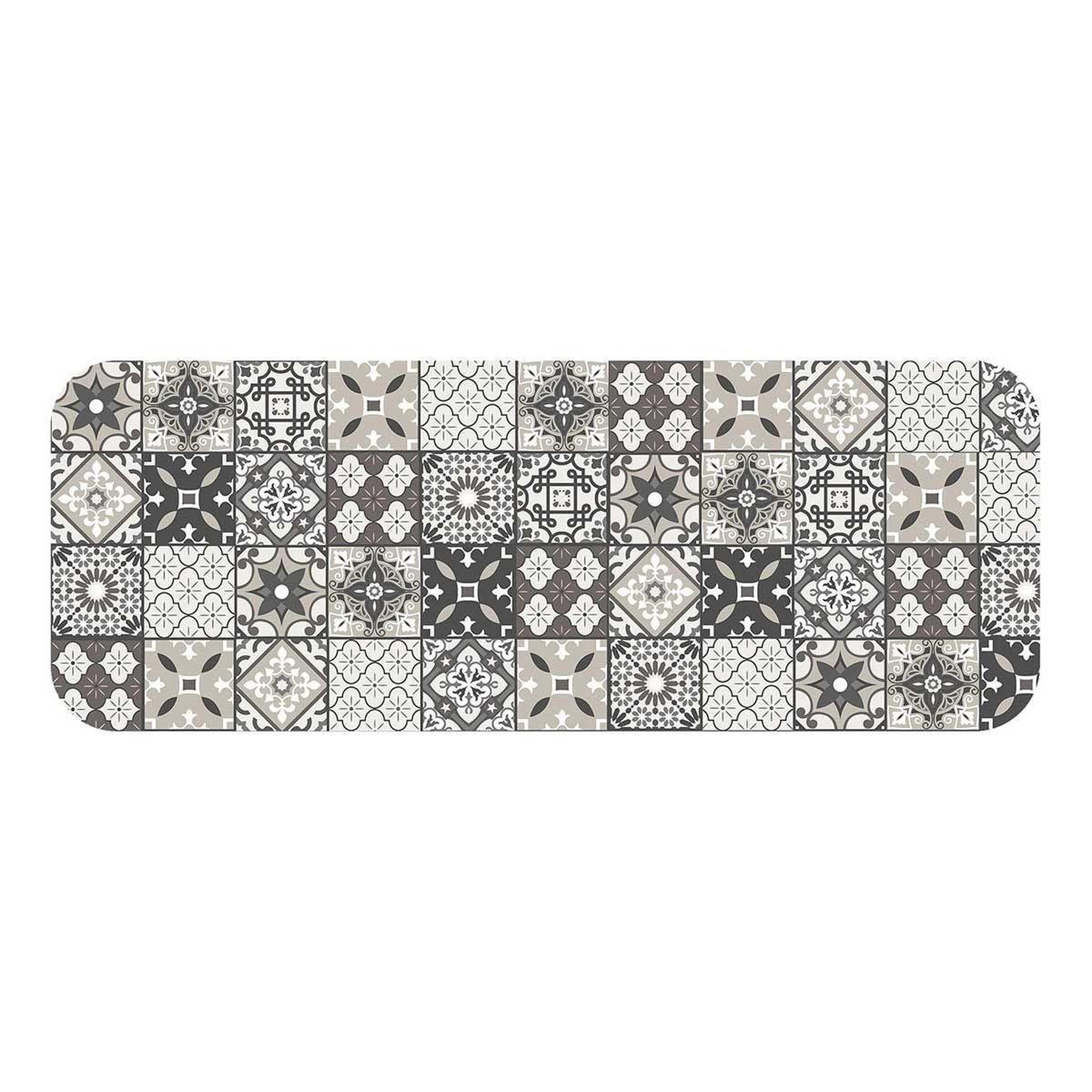 Douceur d'Intérieur Tapis imprimé  gaston  45x120cm gris & blanc