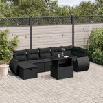 VIDAXL Salon de jardin 8 pcs avec coussins noir resine tressee