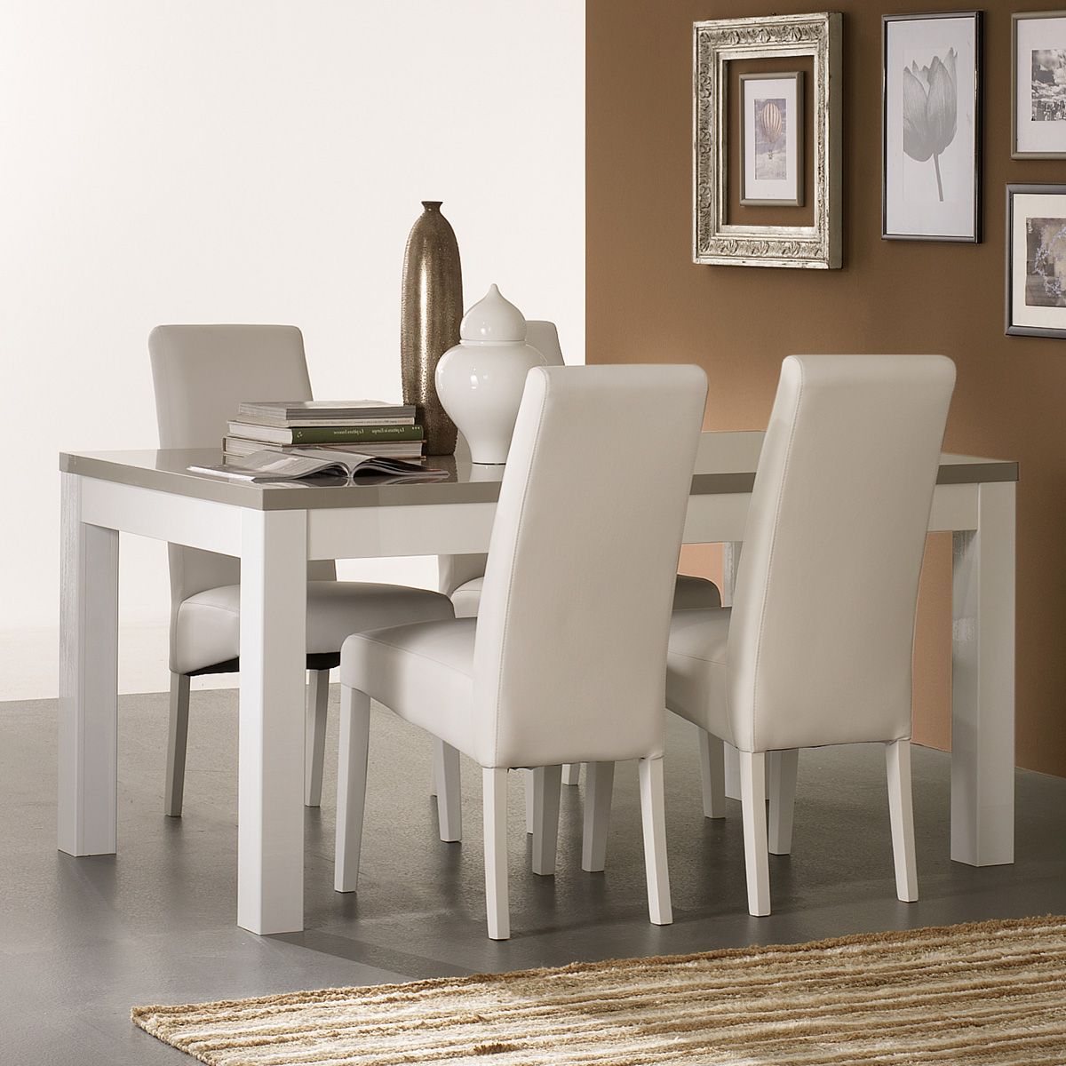 Table de séjour L160cm GENOVA, bicolore