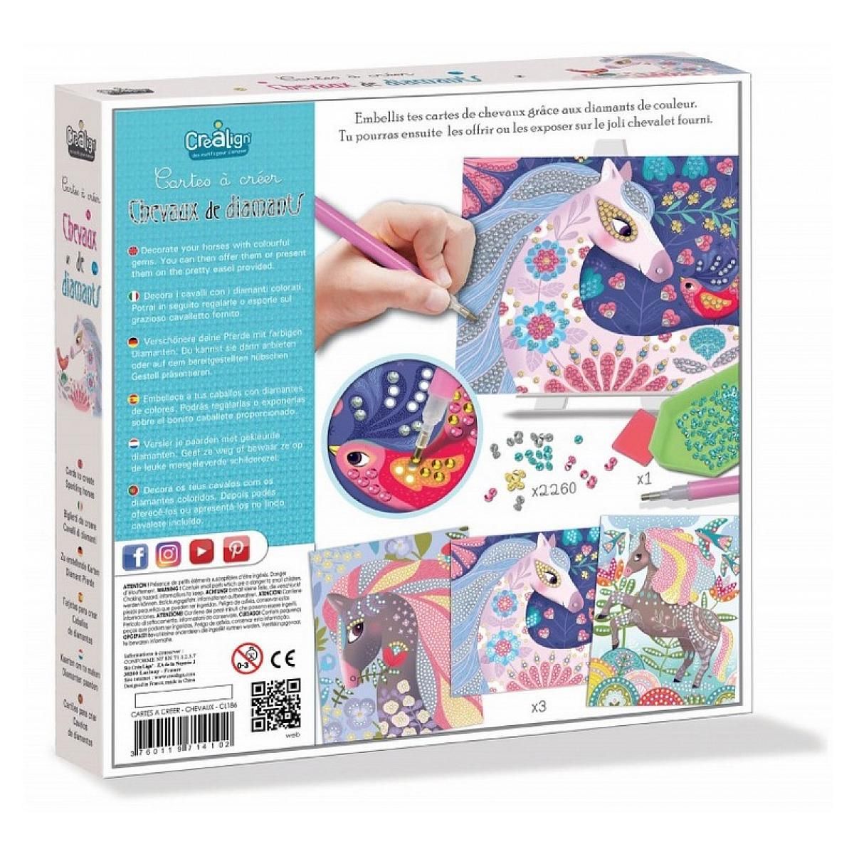 CREALIGN Coffret cartes a creer - Chevaux dediamants