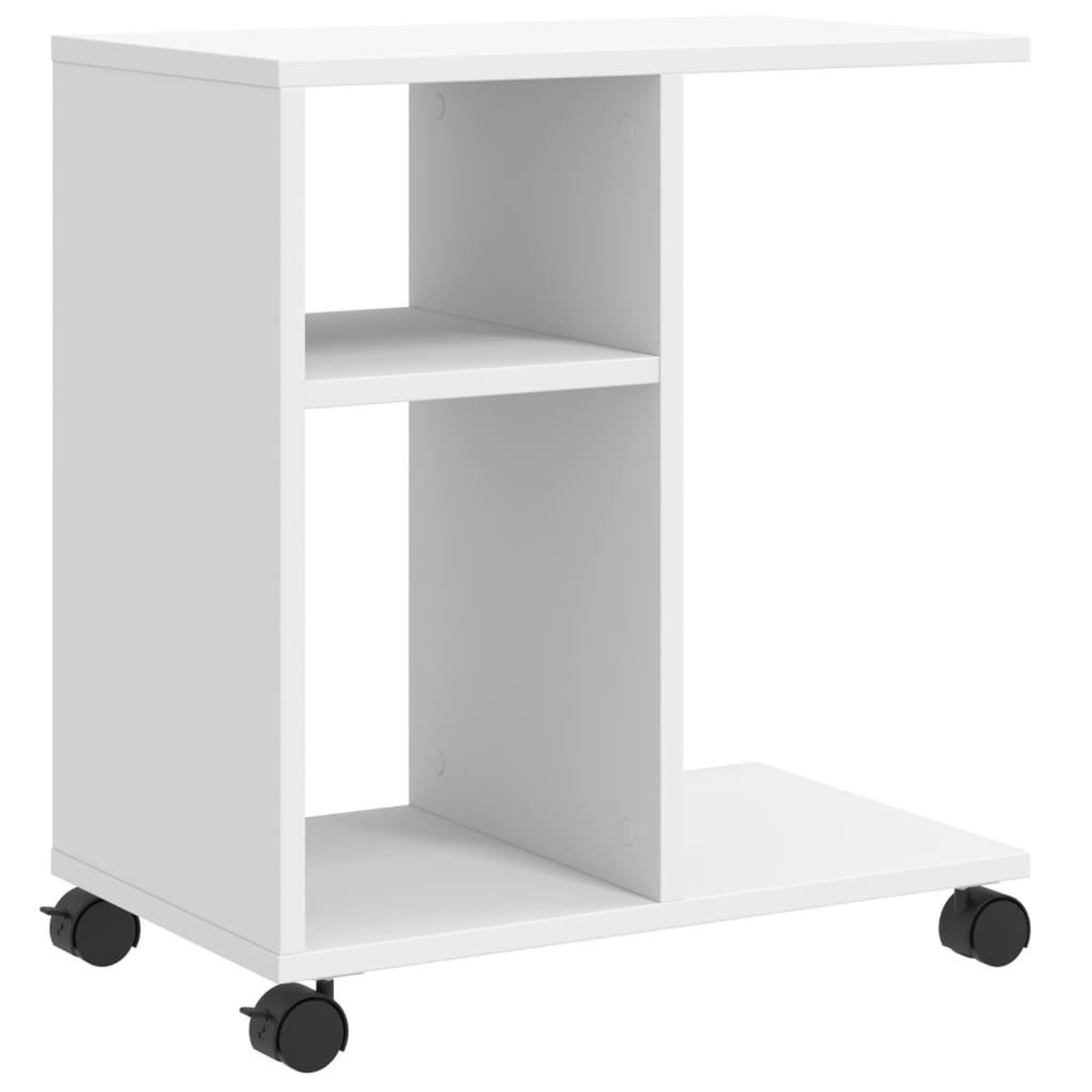 Voir la diapositive 2 : VIDAXL Table d'appoint avec roues blanc 50x30x55 cm bois d'ingenierie