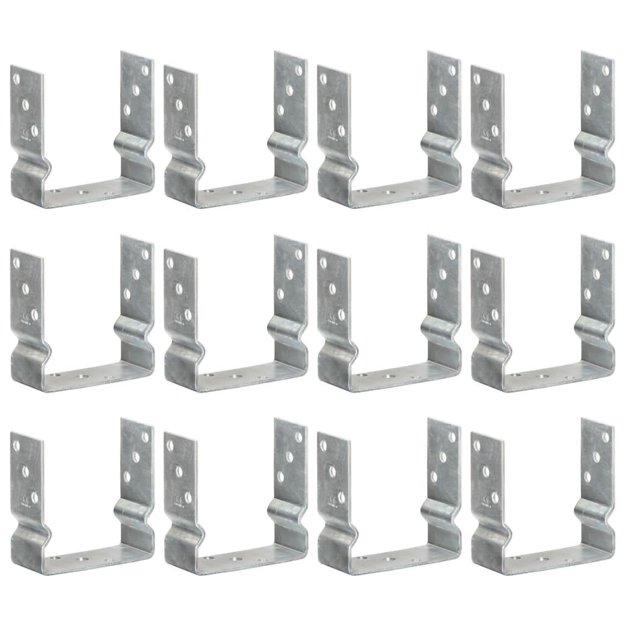 VIDAXL Piquets de cloture 12 pcs argente 14x6x15 cm acier galvanise