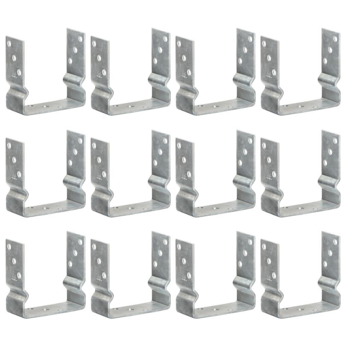 VIDAXL Piquets de cloture 12 pcs argente 14x6x15 cm acier galvanise