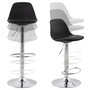 Voir la diapositive 6 : Paris Prix Tabouret de Bar  Queen  81-104cm Noir