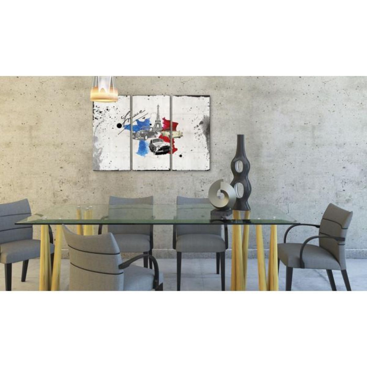 Paris Prix Tableau Imprimé 3 Panneaux  Le Voyageur Français