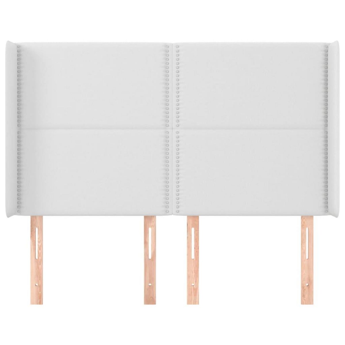 VIDAXL Tete de lit avec oreilles Blanc 147x16x118/128 cm Similicuir