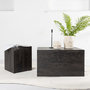 Voir la diapositive 3 : Paris Prix Lot de 2 Tables Basses Effet Bois  York  80cm Marron Foncé