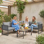 Voir la diapositive 4 : OUTSUNNY Salon de jardin d'angle 6 places métal textilène gris