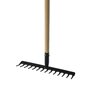 Voir la diapositive 2 : Pro garden Râteau 14 dents acier-bois 143cm