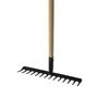 Voir la diapositive 2 : Pro garden Râteau 14 dents acier-bois 143cm