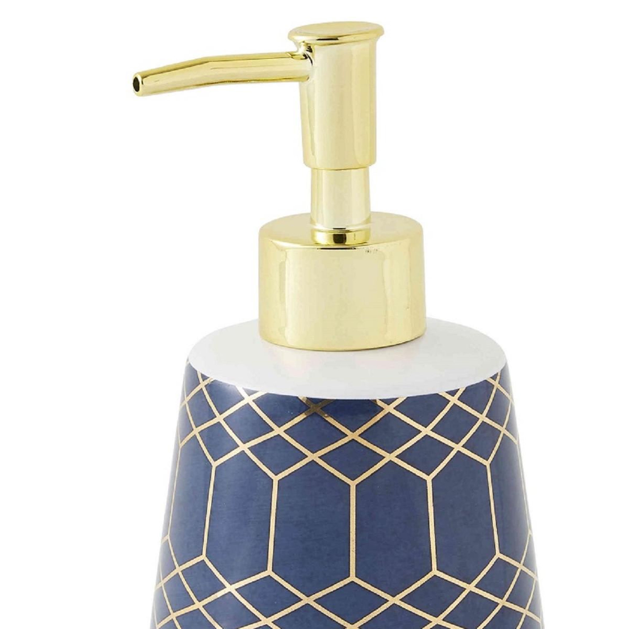 Voir la diapositive 2 : GUY LEVASSEUR Distributeur de savon à motifs en céramique GOTAM