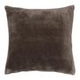 Voir la diapositive 1 : ATMOSPHERA Coussin en Flanelle Uni  Ollis  38x38cm Gris Foncé
