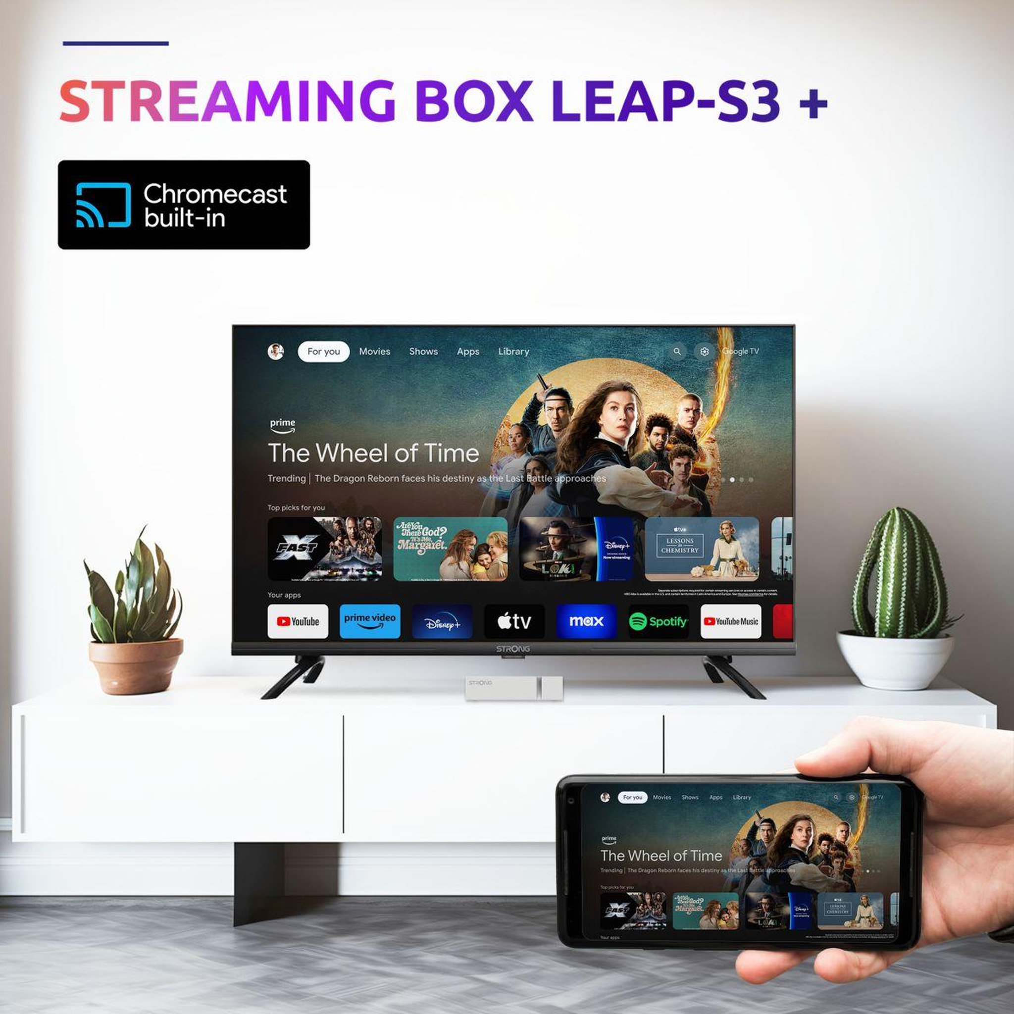 Voir la diapositive 3 : Strong Passerelle multimédia LEAP-S3+ V2 Box Google TV 4K Chromecast