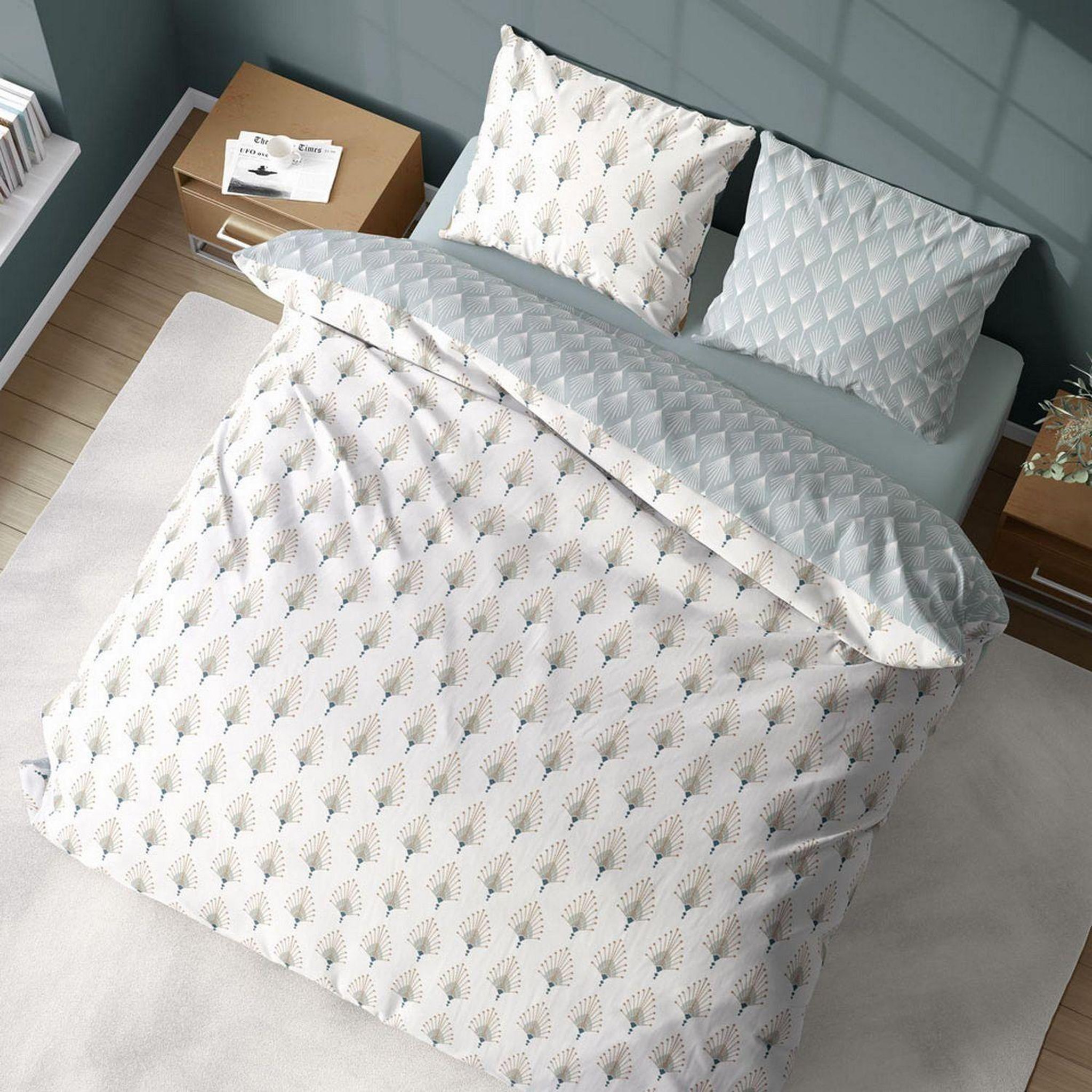 Voir la diapositive 2 : COTE DECO Parure de lit amador - microfibre 72 g/m² - 220 x 240 cm - bleu