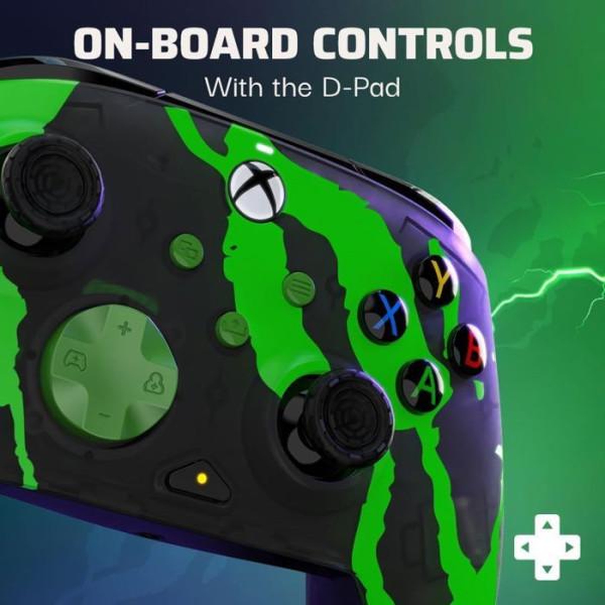Voir la diapositive 6 : PDP Xbox REMATCH GLOW Wired controller Jolt Green