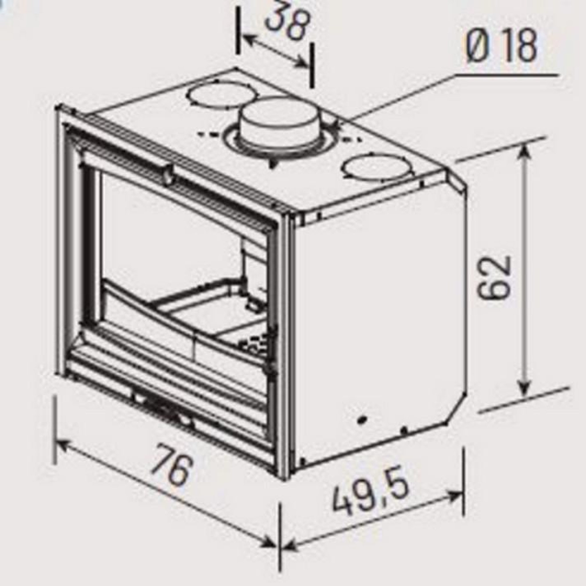 Voir la diapositive 2 : Godin Insert à bois 10kw anthracite - 660210