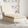 Voir la diapositive 1 : VIDAXL Chaise longue de massage avec traversin creme tissu