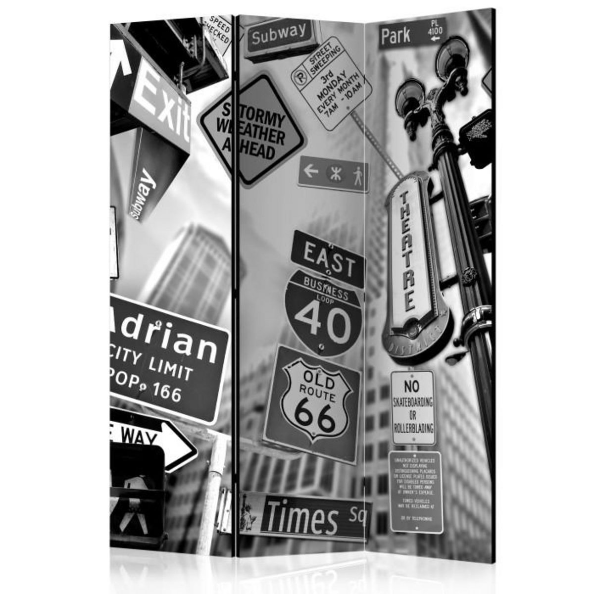 Paris Prix Paravent 3 Volets  Roads To Manhattan  135x172cm