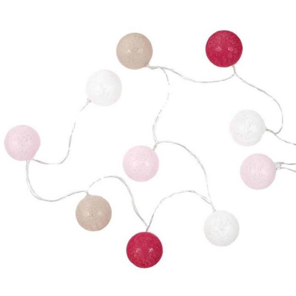 Paris Prix Guirlande Lumineuse à Led  10 Boules  175cm Rose